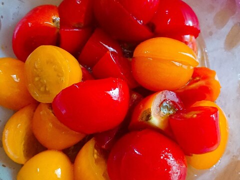 赤黄トマトのはちみつ酢漬け